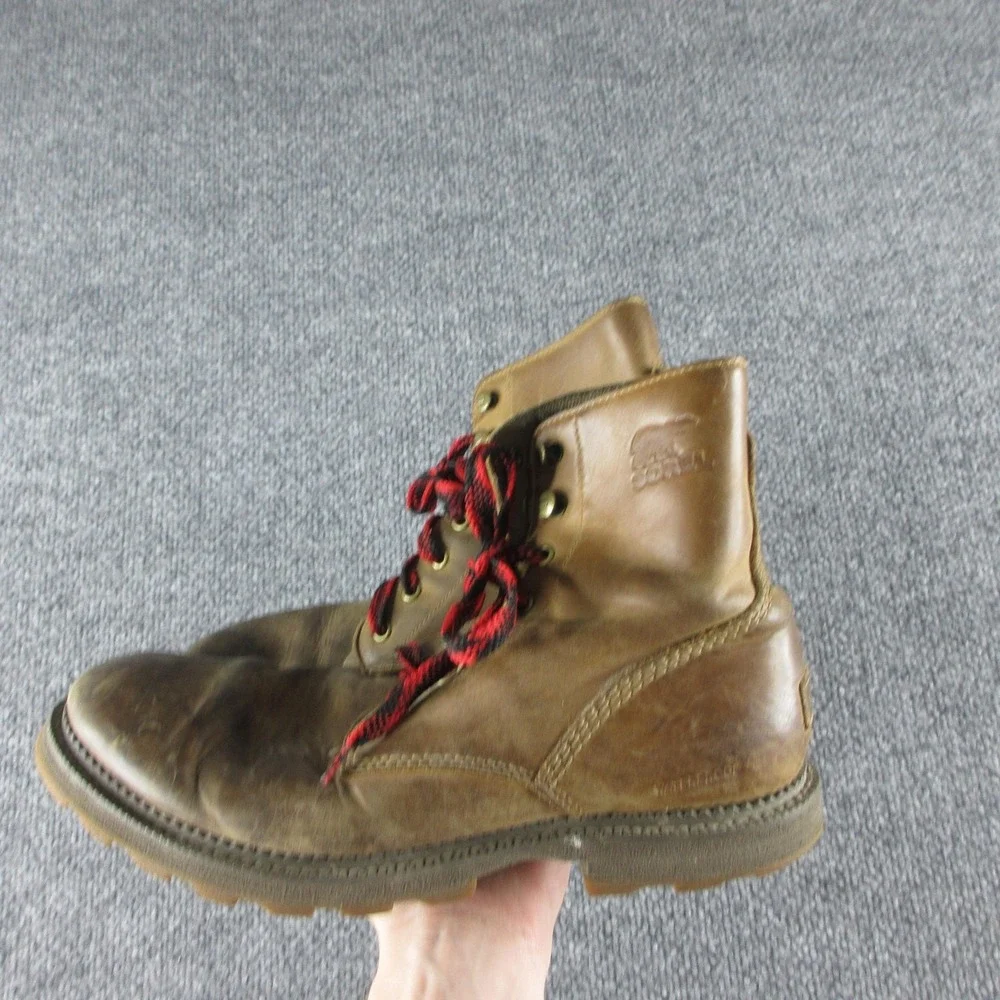 Sorel Boots Mens Size 9.5 Brown Leather Waterproof Lace Up Madson NM3472-286